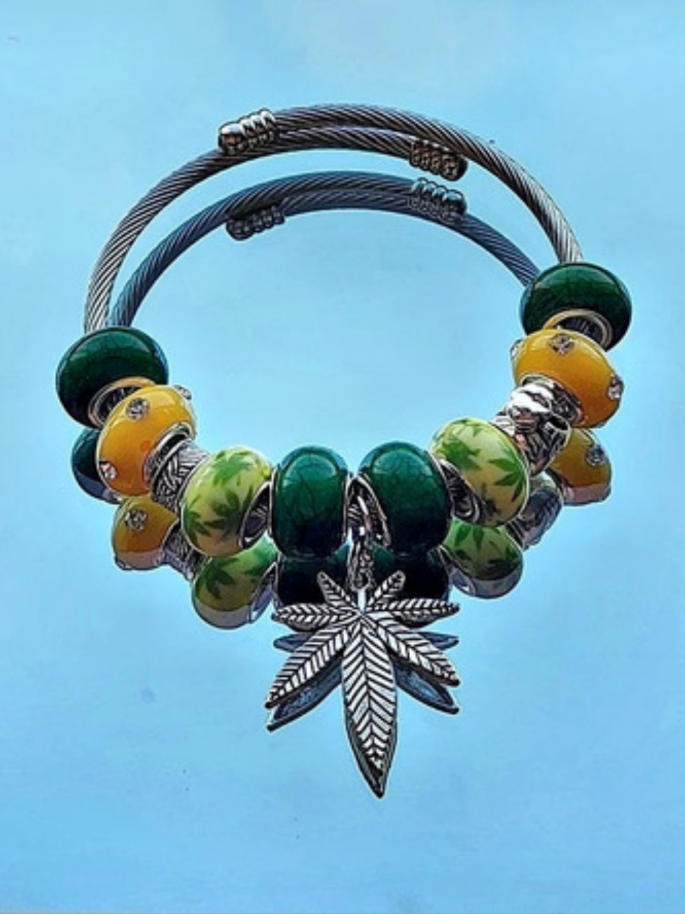4 20 Leaf Charm Bracelet